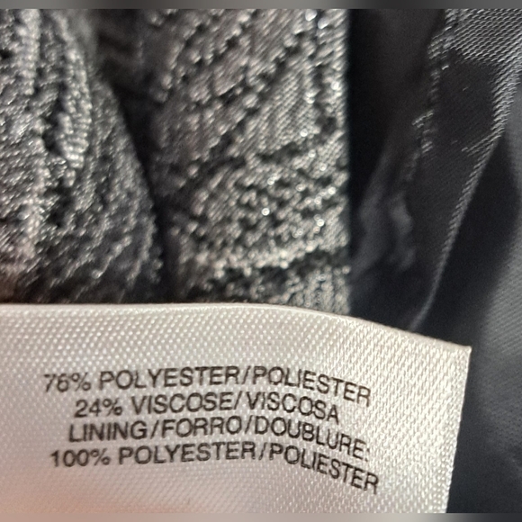 Nipon Boutique 4 Sheath Shift Black Silver Metallic Dress Lined Like New - Picture 7 of 8